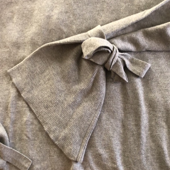 J. Crew Lightweight Gray Sweater 100% Cotton with Tie Sleeves Size L - Picture 5 of 7